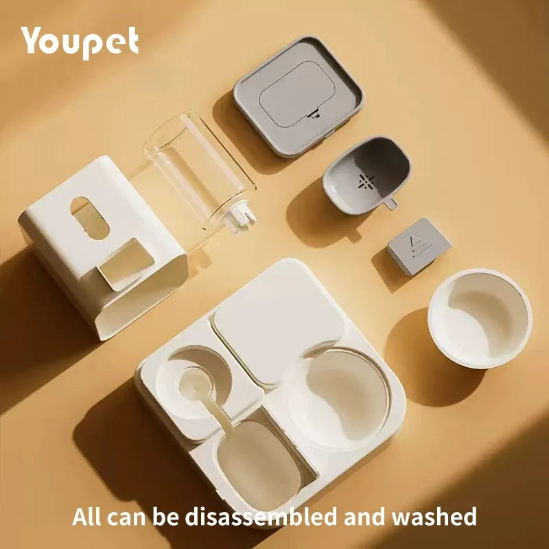 Automatic Feeder Dog Cat Food Bowl with Water Fountain Large Capacity Pet Food Storage Dispenser Container Puppy Pet Accessories