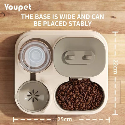 Automatic Feeder Dog Cat Food Bowl with Water Fountain Large Capacity Pet Food Storage Dispenser Container Puppy Pet Accessories