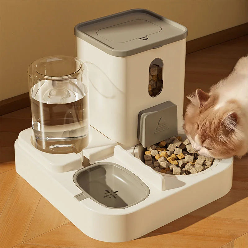 Automatic Feeder Dog Cat Food Bowl with Water Fountain Large Capacity Pet Food Storage Dispenser Container Puppy Pet Accessories