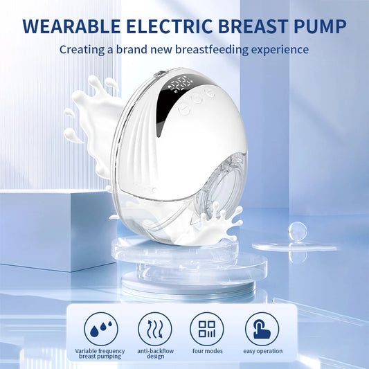 Wearable Breast Pump Hands Free Electric Breast Pumps Comfort Milk Collector Lightweight with LED Display 4 Modes & 12 Levels